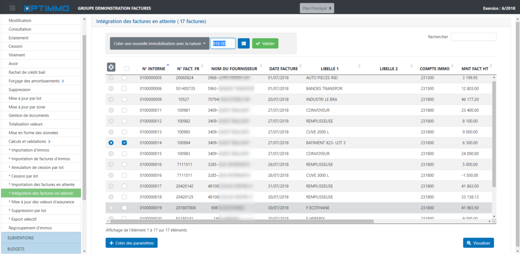 Optimmo V5 Intégration factures en attente